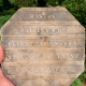Reverse of an original Minton Victorian geometric floor tile showing the embossed manufacturer's stamp from Minton Hollins & Co, Patent Tile Works, Stoke-on-Trent.